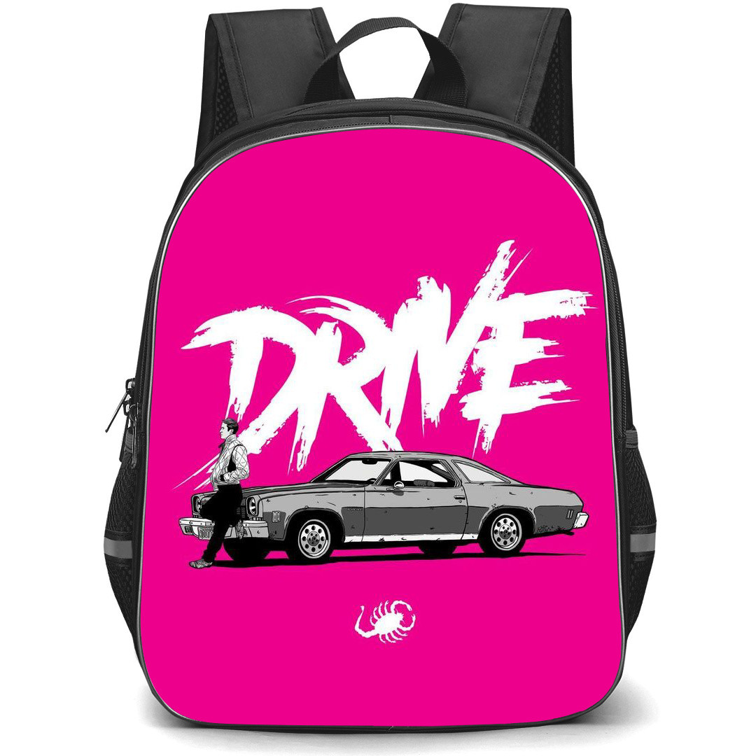 Drive Backpack StudentPack - Drive Movie Grayscale Illustration On Pink Background Poster