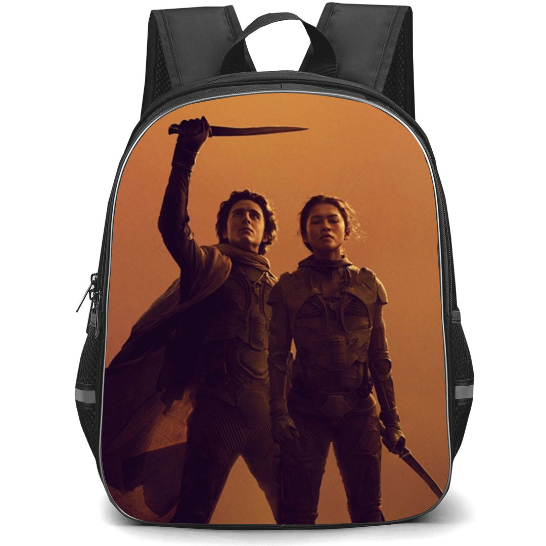 Dune Backpack StudentPack - Dune 2 Timothee Chalamet And Zendaya Poster