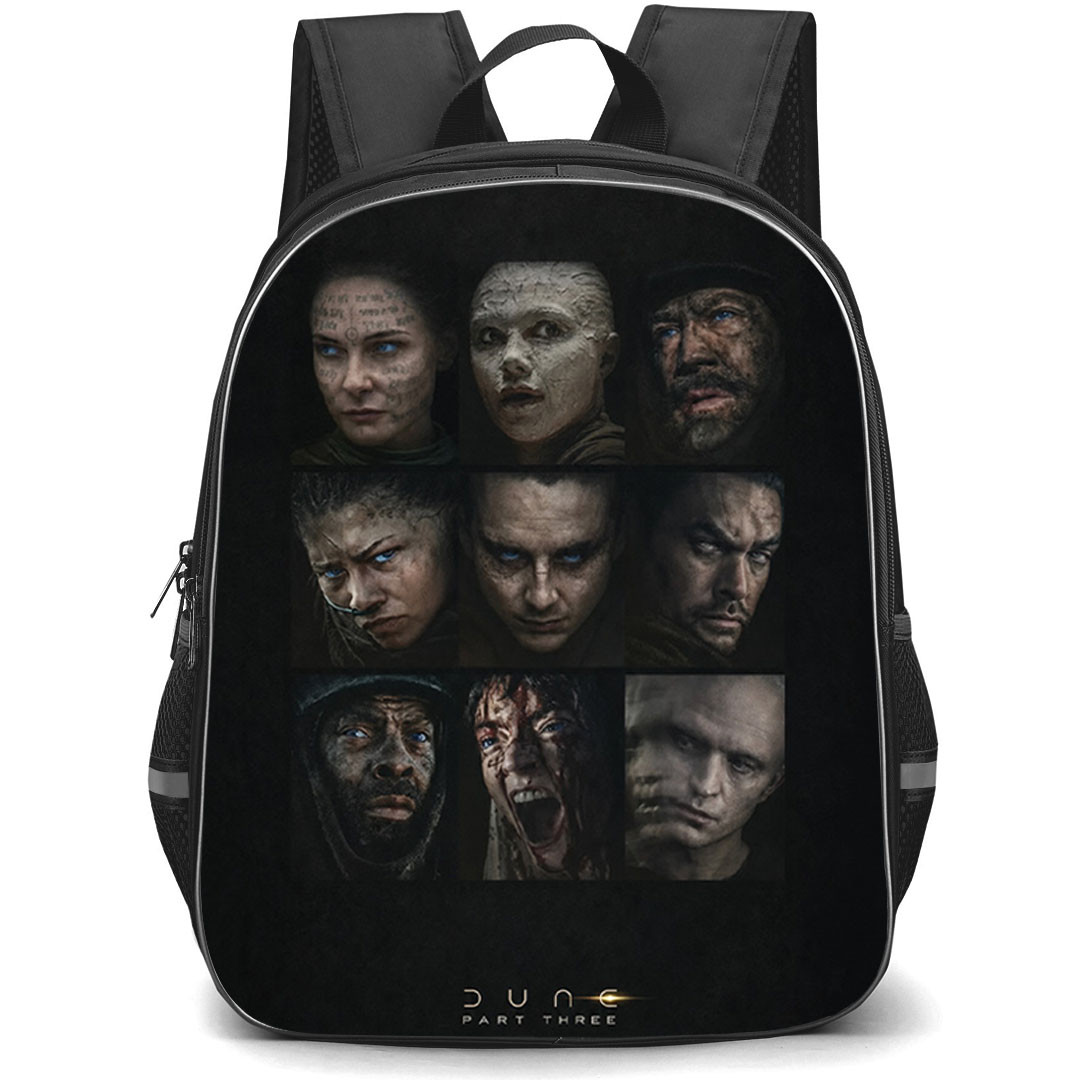 Dune Part Three Backpack School Bag StudentPack - Dune Part Three Dark Prophecy Character Collage Poster