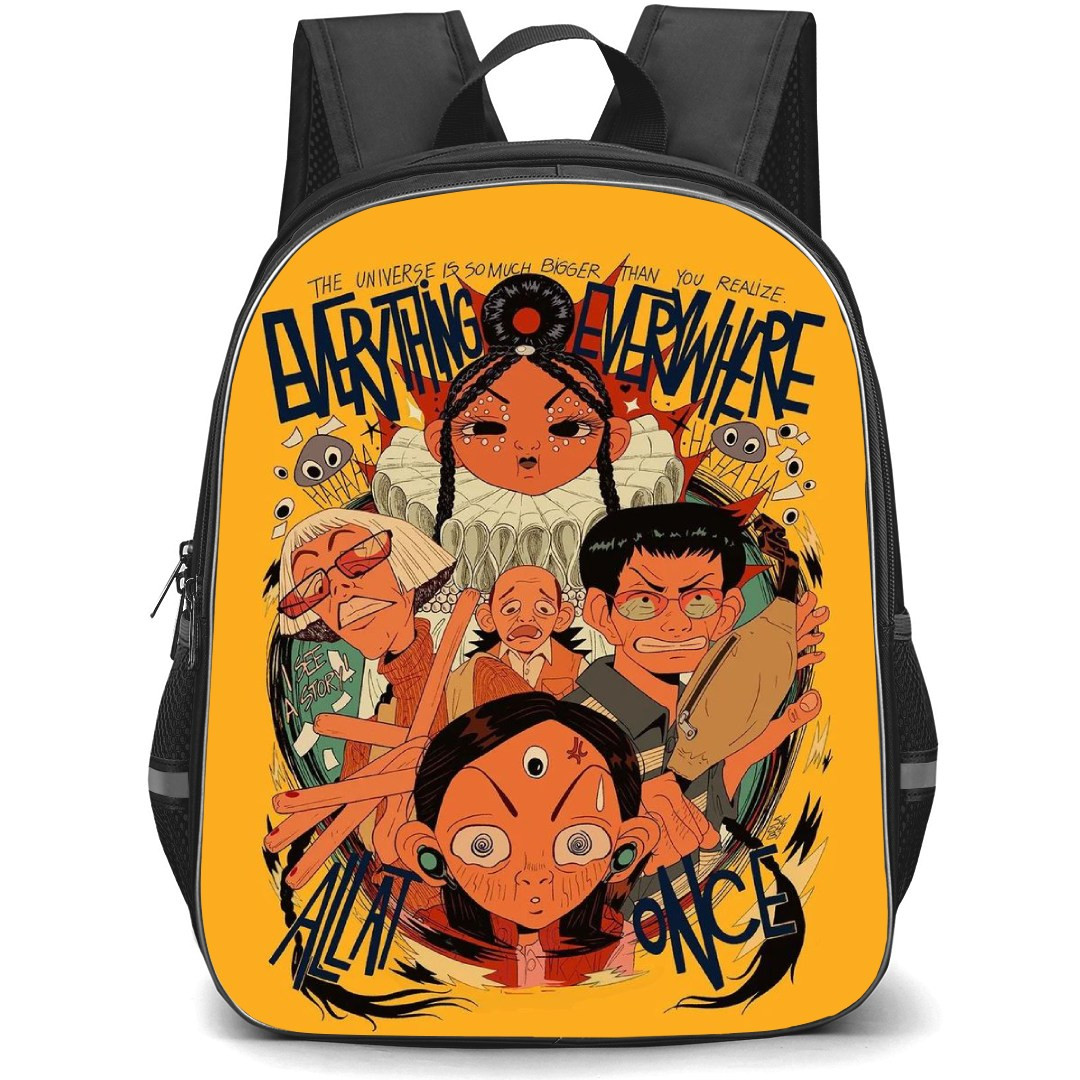Everything Everywhere All At Once Backpack StudentPack - Everything Everywhere All At Once Anime Style Art On Orange Background