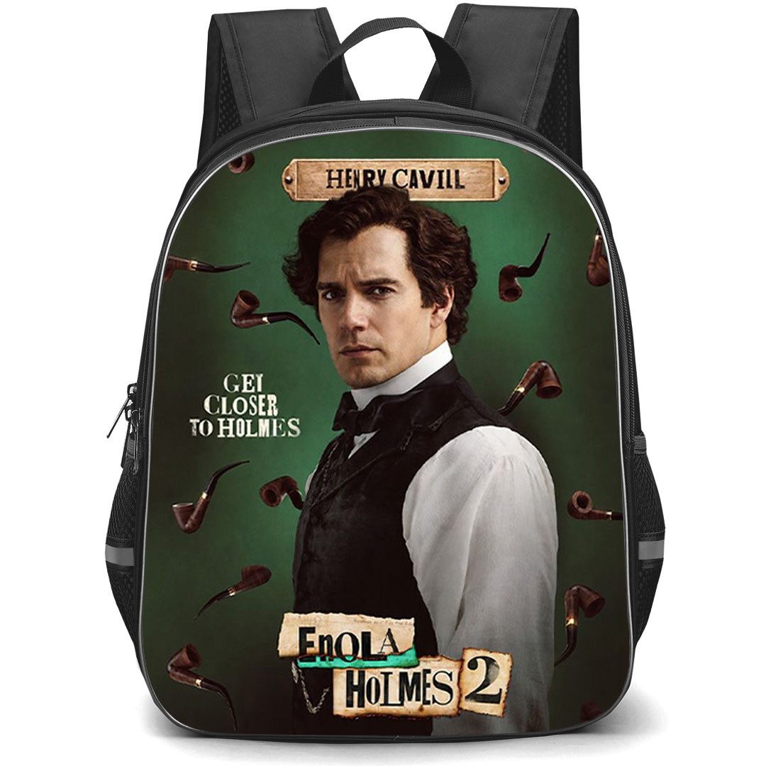 Enola Holmes 2 Sherlock Holmes Backpack School Bag StudentPack - Sherlock Holmes Detective Pipe Character Poster