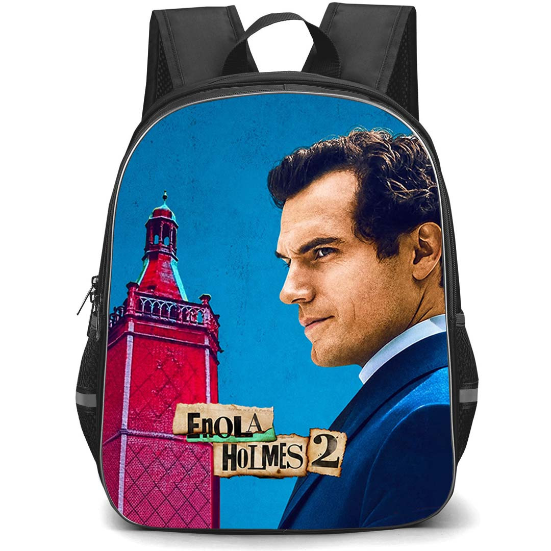 Enola Holmes 2 Sherlock Holmes Backpack School Bag StudentPack - Sherlock Holmes Henry Cavill Blue Portrait Poster