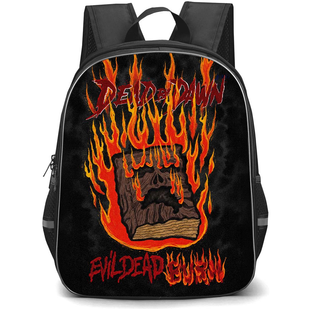 Evil Dead Burn Backpack School Bag StudentPack - Evil Dead Burn Flaming Book Illustration Art Poster