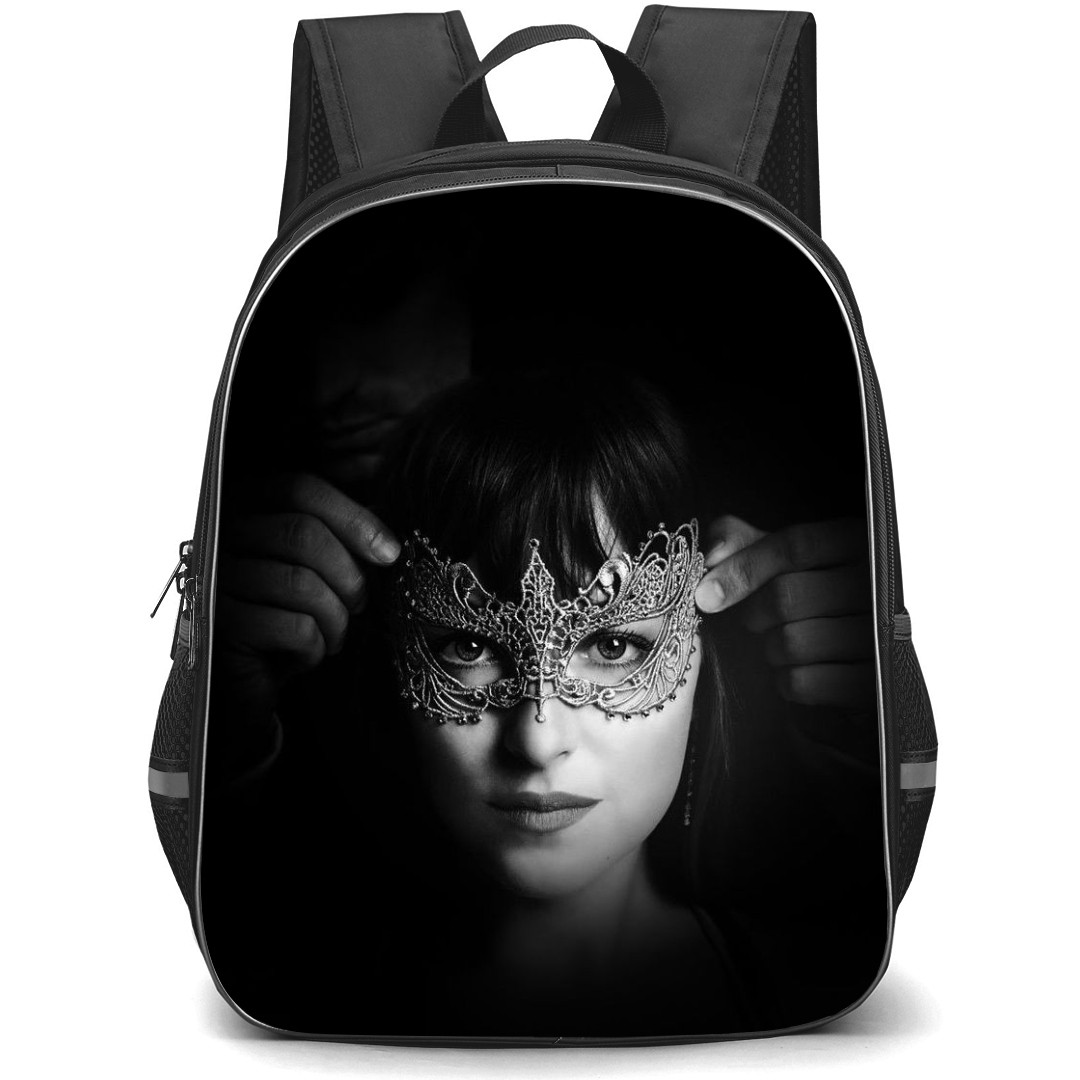 Fifty Shades Of Grey Backpack StudentPack - Fifty Shades Of Grey Ana Wearing Carnival Mask Grayscale Poster