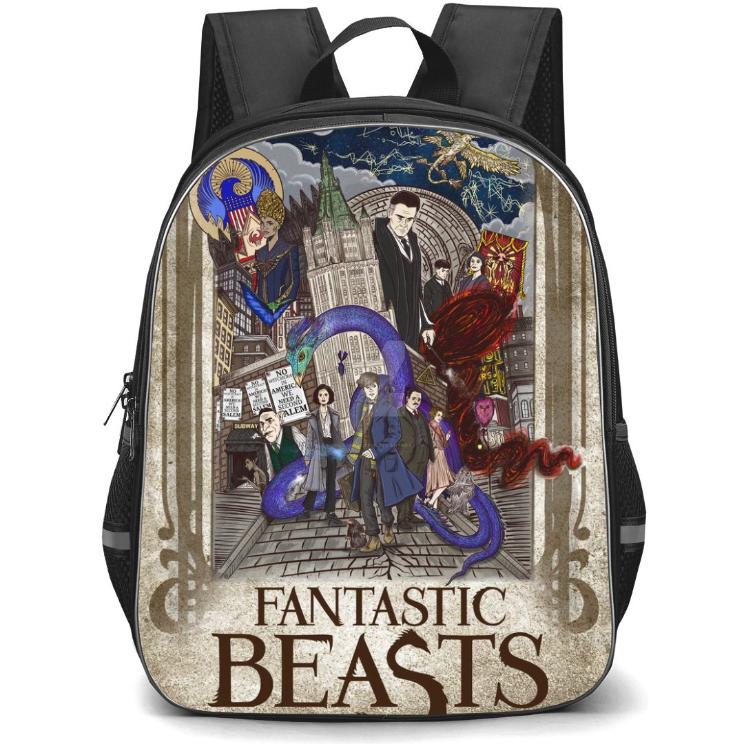 Fantastic Beast Backpack StudentPack - Fantastic Beast Movie Fan Art Drawing Poster