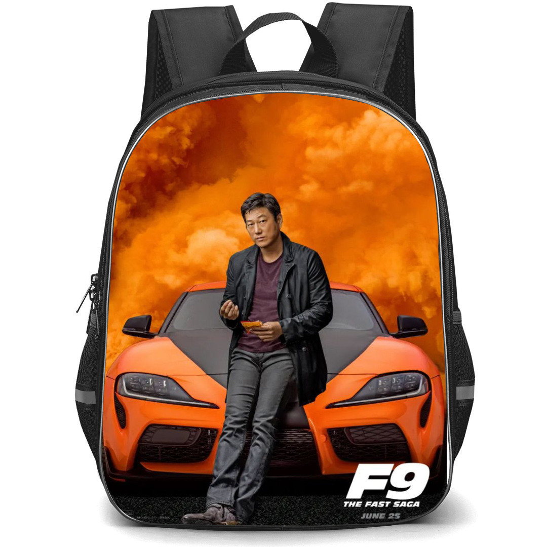 Fast and Furious Backpack StudentPack - Fast and Furious 9 Han Seoul Sitting On Orange Car