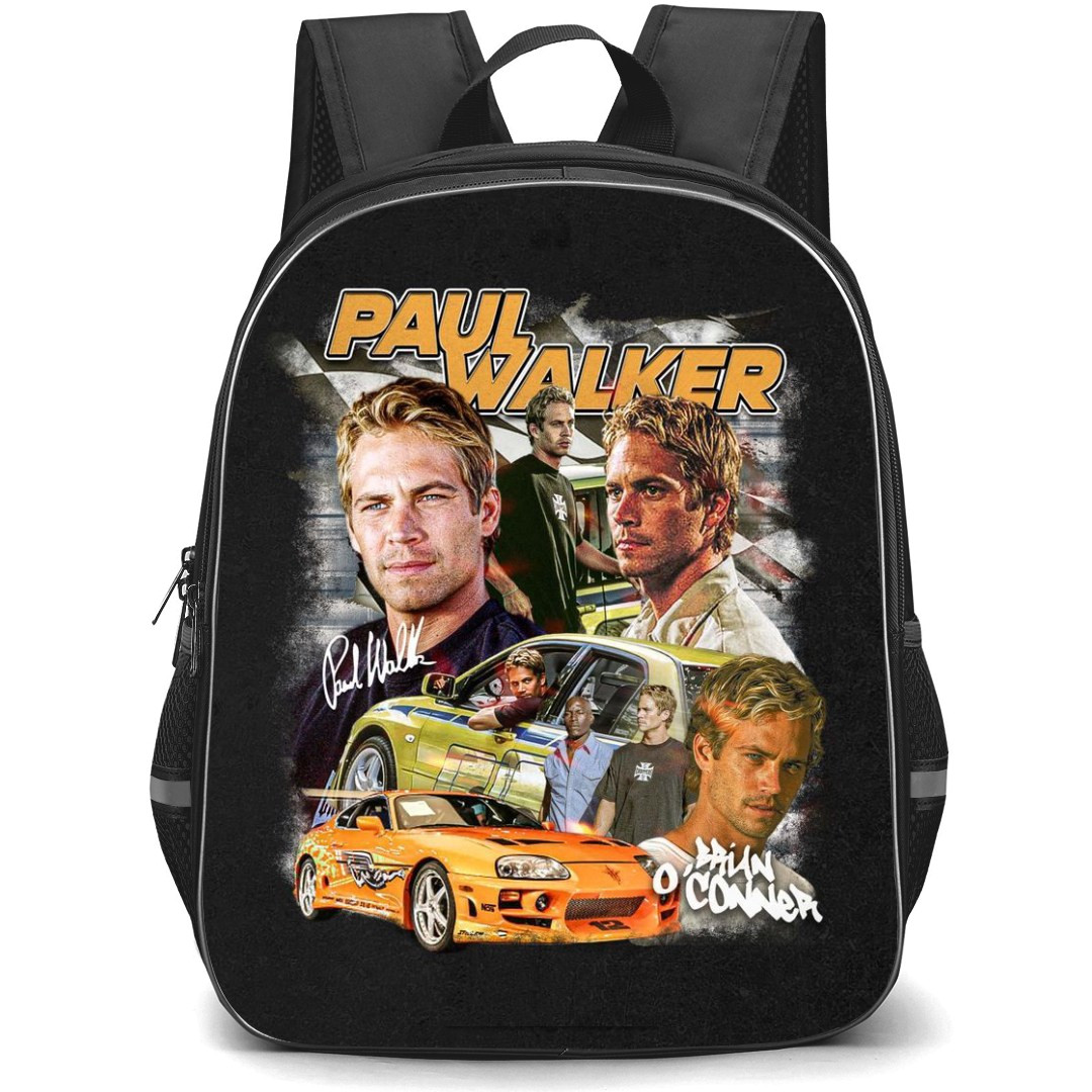Fast and Furious Backpack StudentPack - Fast and Furious Paul Walker Grahpic Art On Black Background
