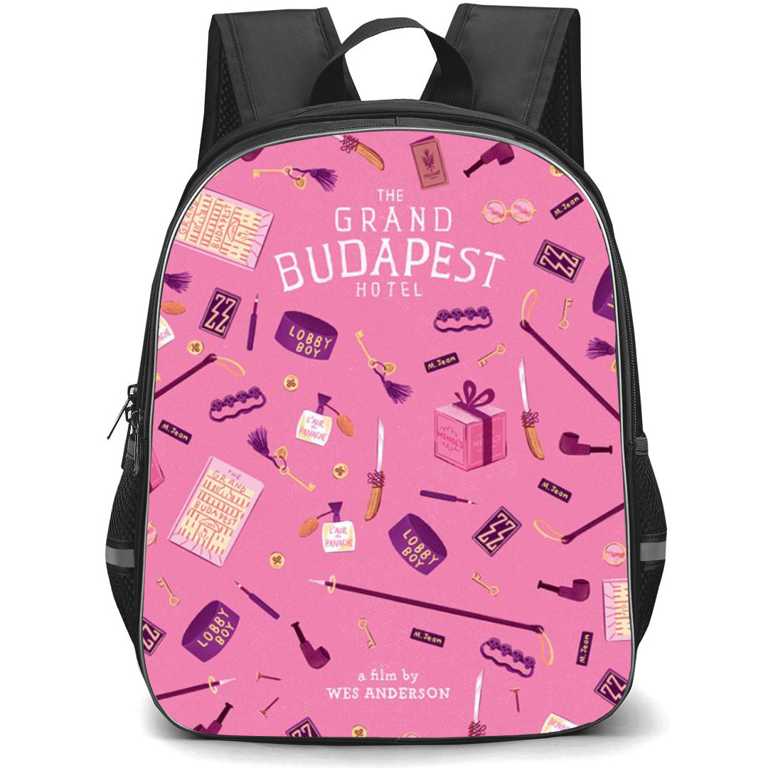 The Grand Budapest Hotel Backpack StudentPack - The Grand Budapest Hotel Pink Pattern Art Poster