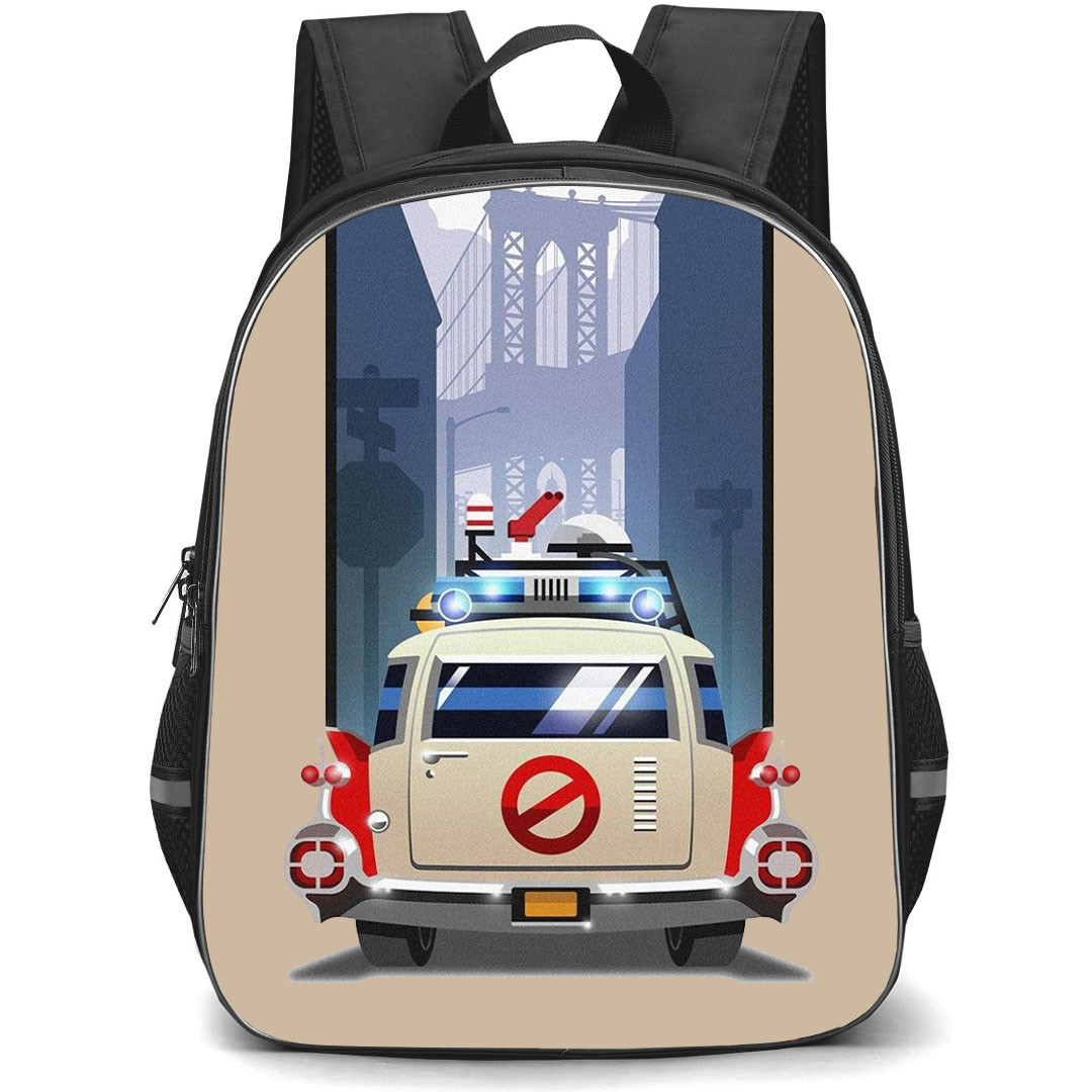 Ghostbusters Backpack StudentPack - Ghostbusters ECTO-1 Minimalist Art Poster