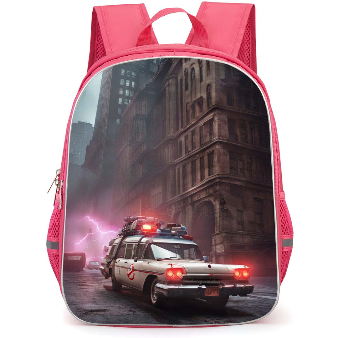 Ghostbusters Backpack StudentPack - Ghostbusters A Police Car Driving Down A City Street Poster