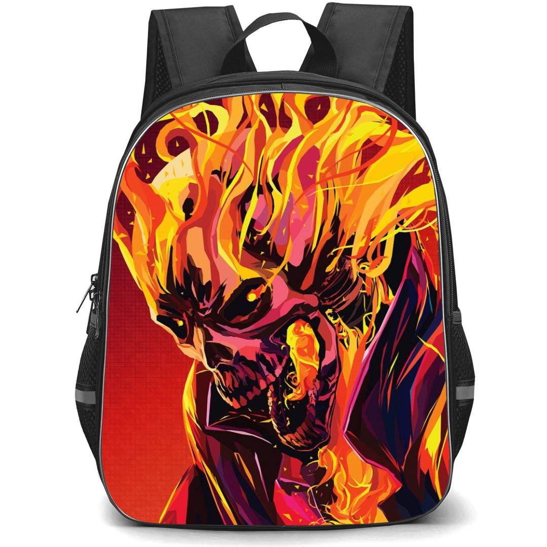 Ghost Rider Backpack StudentPack - Ghost Rider Flaming Skull Illustration Art