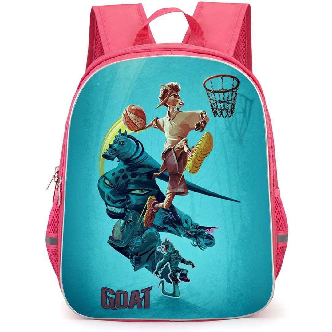 Goat Backpack School Bag StudentPack - Goat Basketball Dunk Fantasy Art Poster