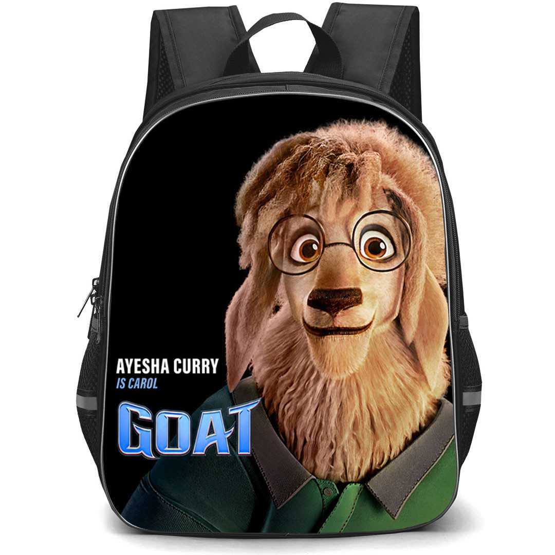 Goat Carol Backpack School Bag StudentPack - Carol Portrait On Black Background