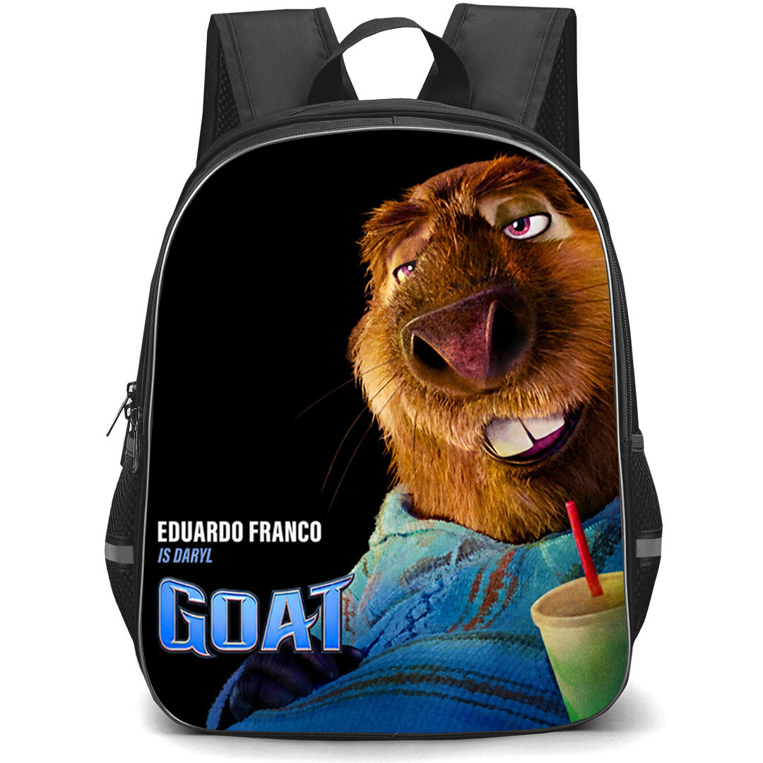 Goat Daryl Backpack School Bag StudentPack - Daryl Funny Portrait On Black Background