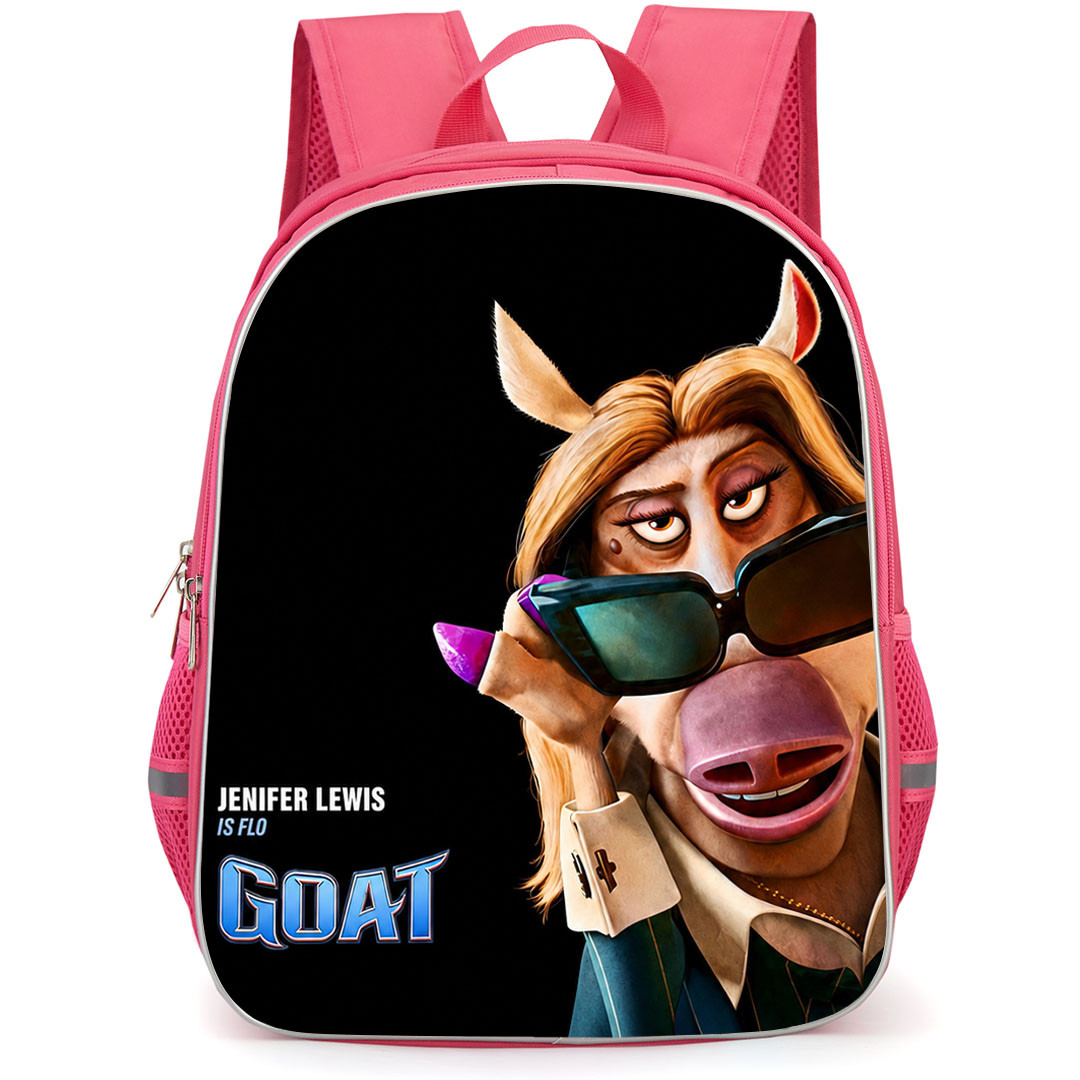 Goat Flo Backpack School Bag StudentPack - Flo Glamorous Portrait On Dark Background