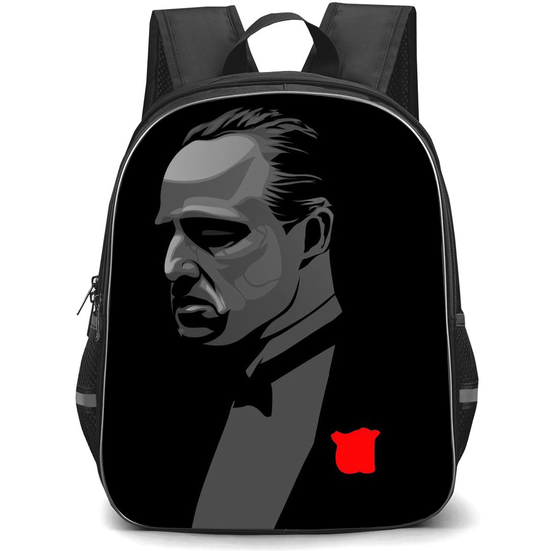 The GodFather Backpack StudentPack - The GodFather Grayscale Illustration On Black Background