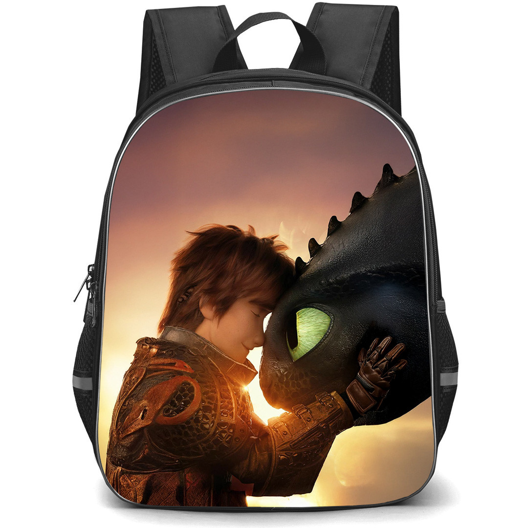 How To Train Your Dragon Backpack School Bag StudentPack - Hiccup and Toothless Side Portrait
