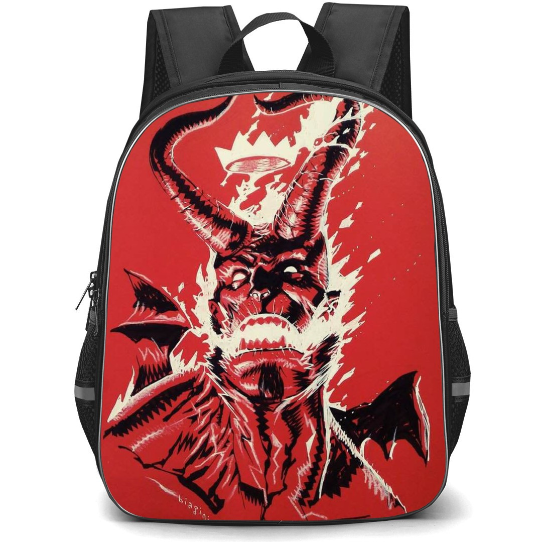 Hellboy Backpack StudentPack - Hellboy Illustration Art On Red Background