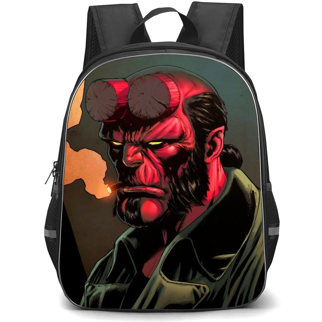 Hellboy Backpack StudentPack - Hellboy Side Portrait Cartoon Art Poster