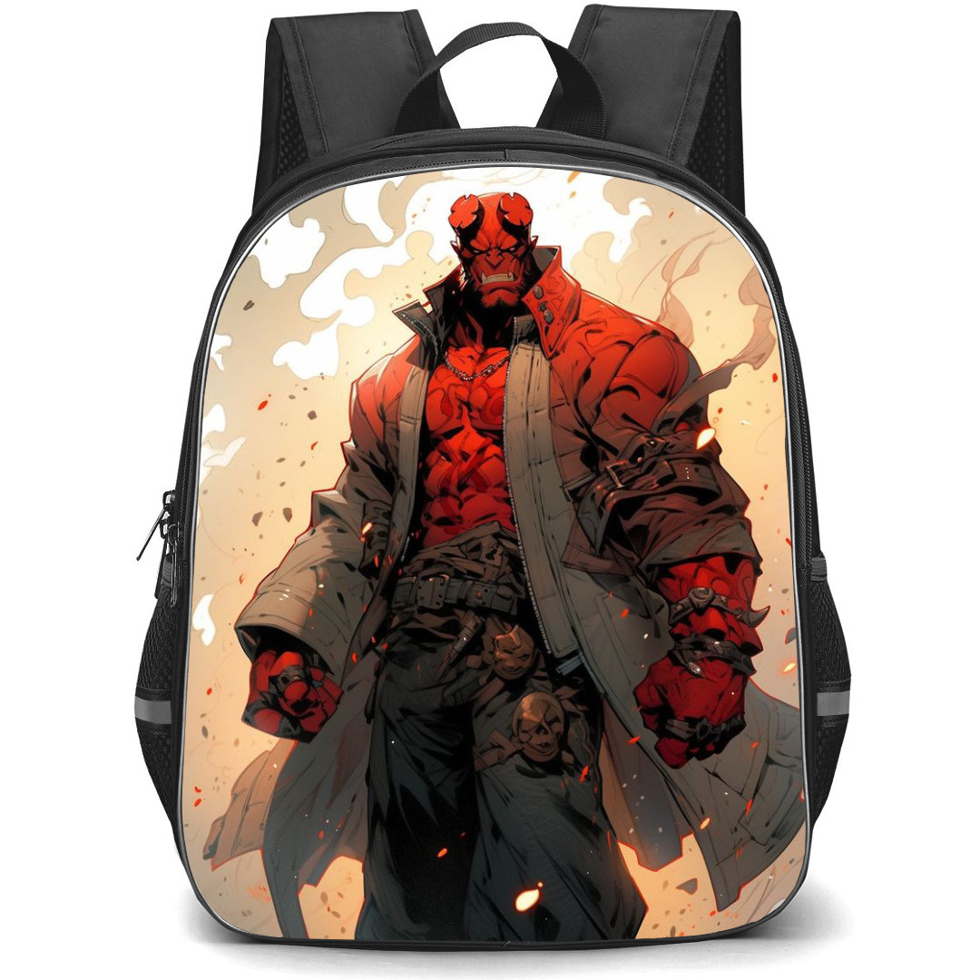 Hellboy Backpack StudentPack - Hellboy Standing Cartoon Art Poster
