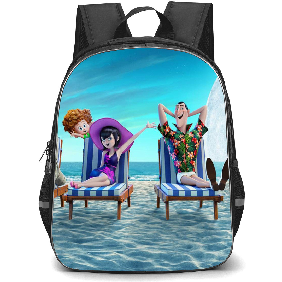 Hotel Transylvania Backpack School Bag StudentPack - Characters In Beach Relaxing Illustration
