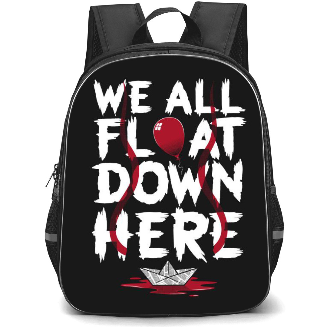 IT Backpack StudentPack - IT We All Float Down Here Quote On Black Background