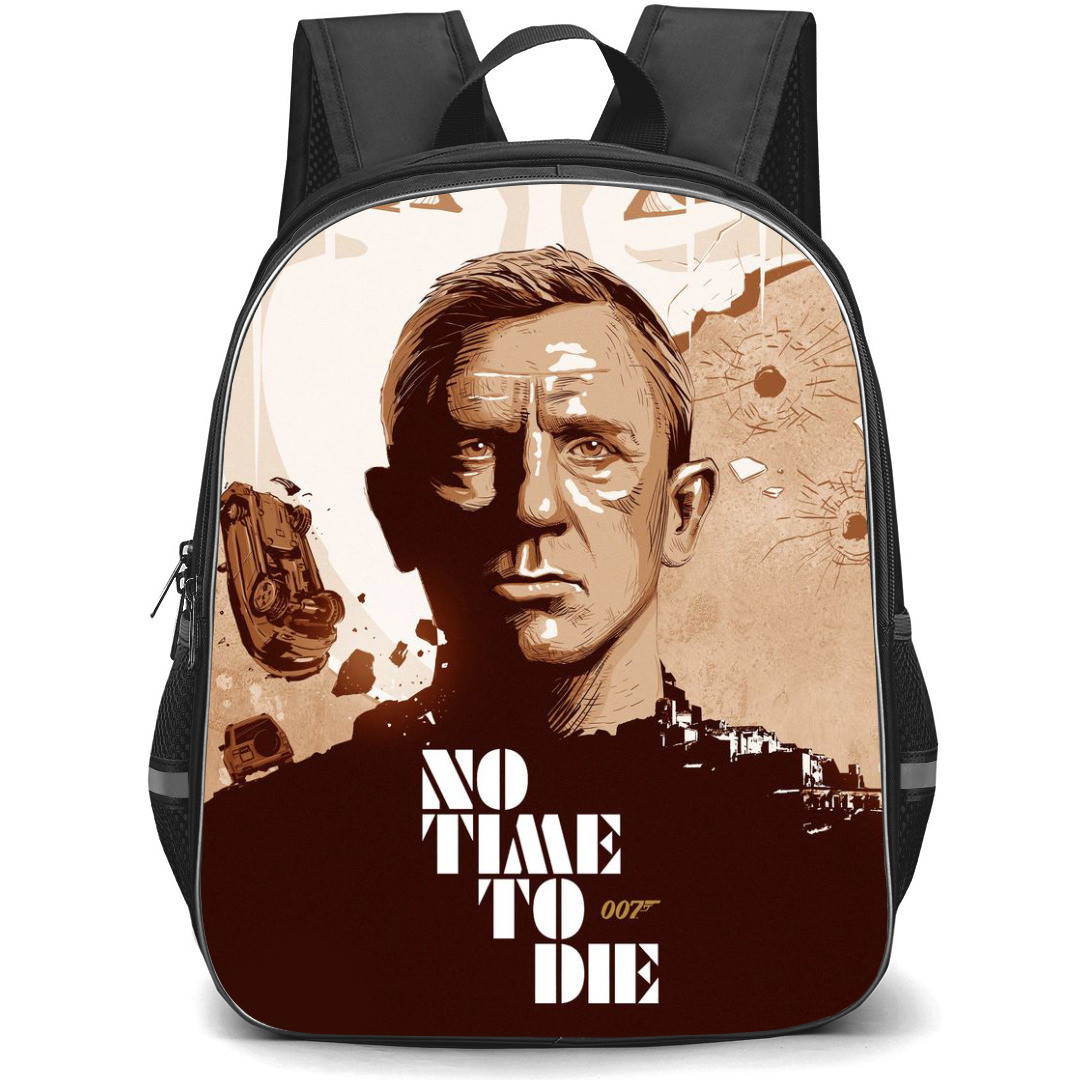 James Bond 007 Backpack StudentPack - James Bond 007 Portrait Illustration Art No Time No Die Poster