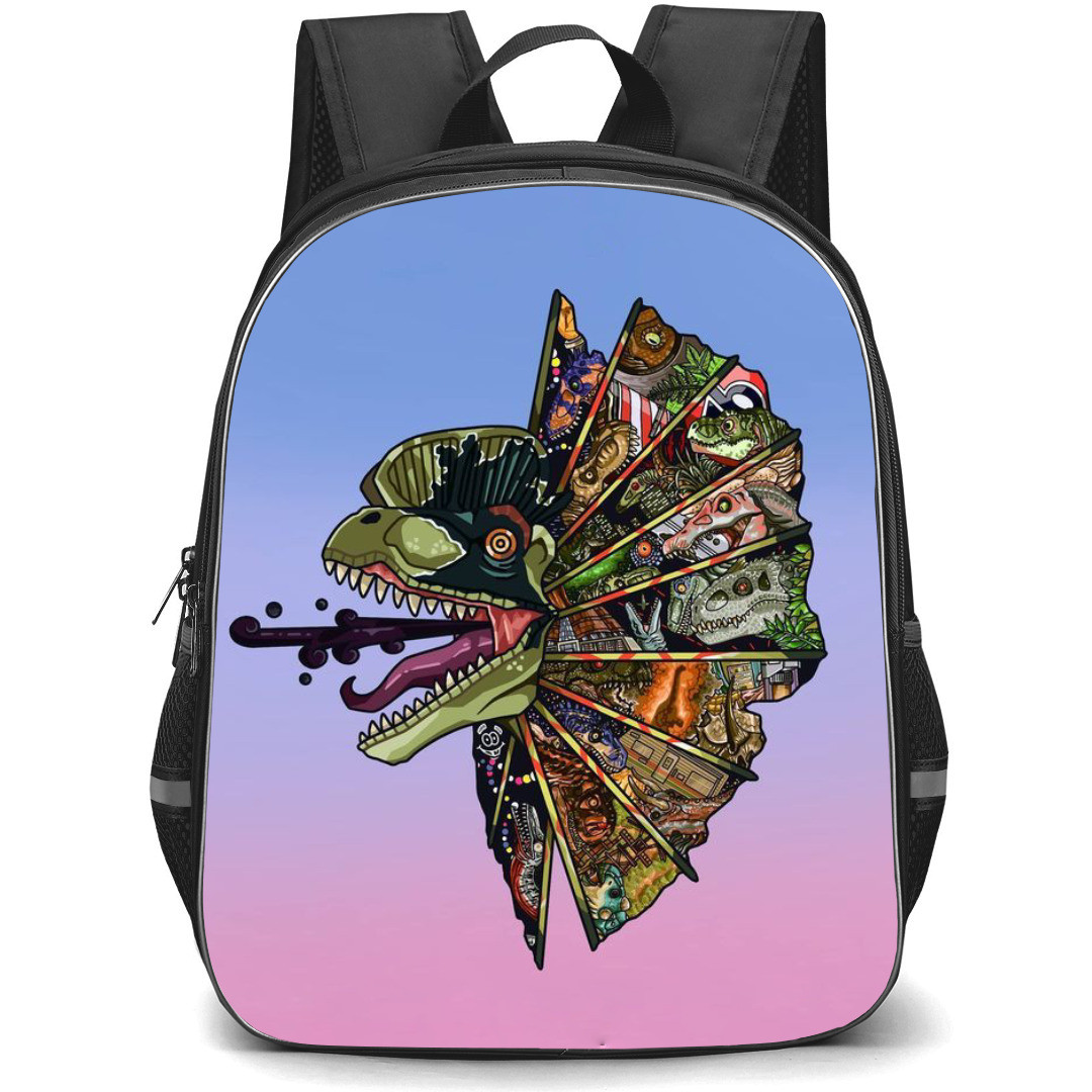 Jurassic Park Backpack StudentPack - Jurassic Park Dinosaur Avatar On Purple Pink Background