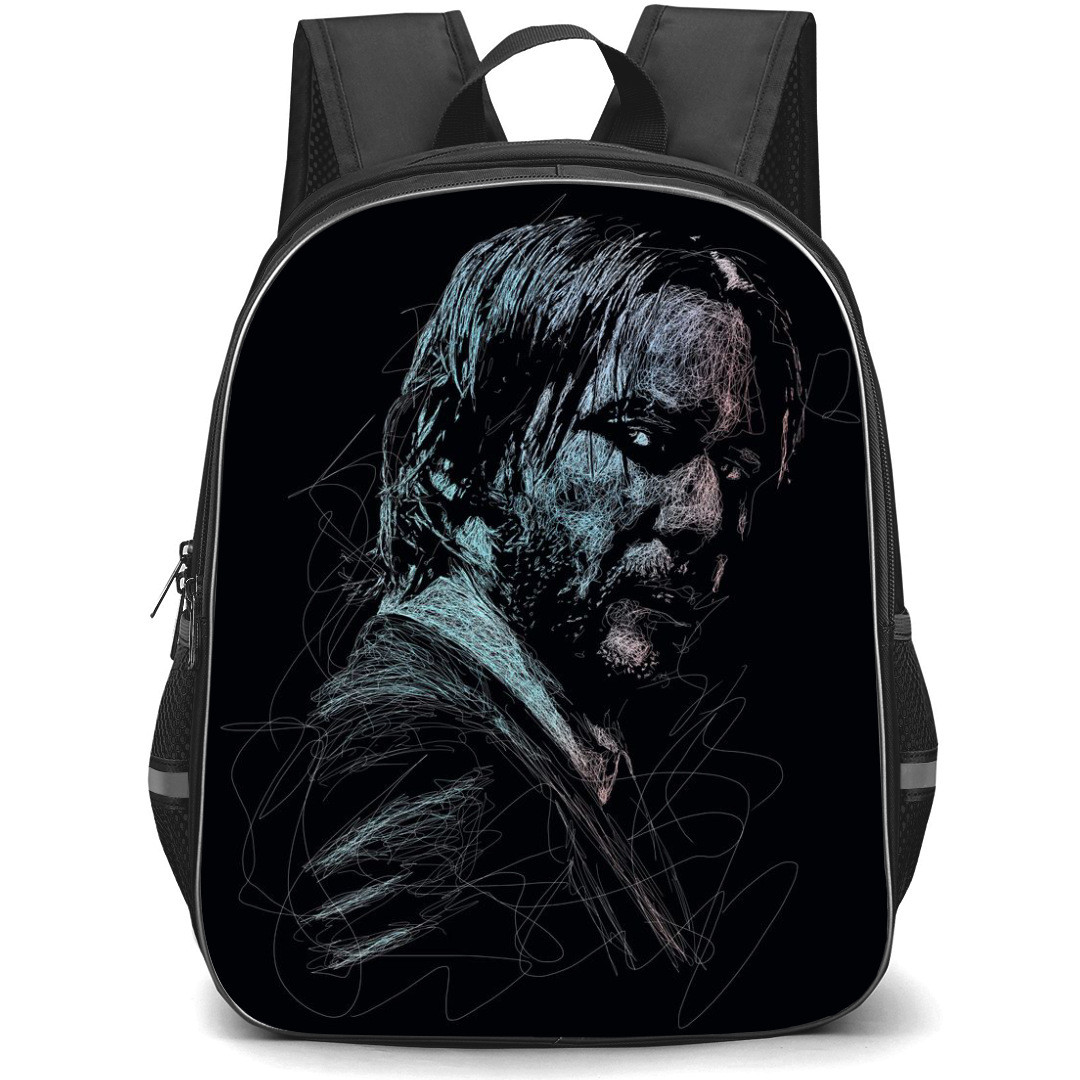 John Wick Backpack StudentPack - John Wick BallPoint Pen Sketching Side Portrait