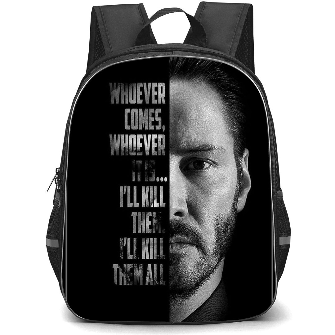John Wick Backpack StudentPack - John Wick Motivational Quotes Grayscale Poster