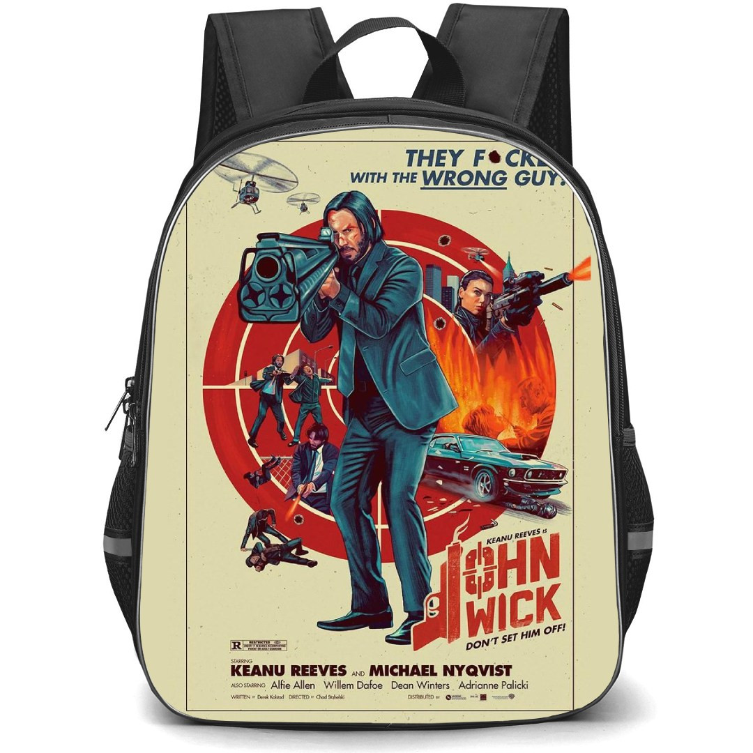 John Wick Backpack StudentPack - John Wick Retro Movie Poster