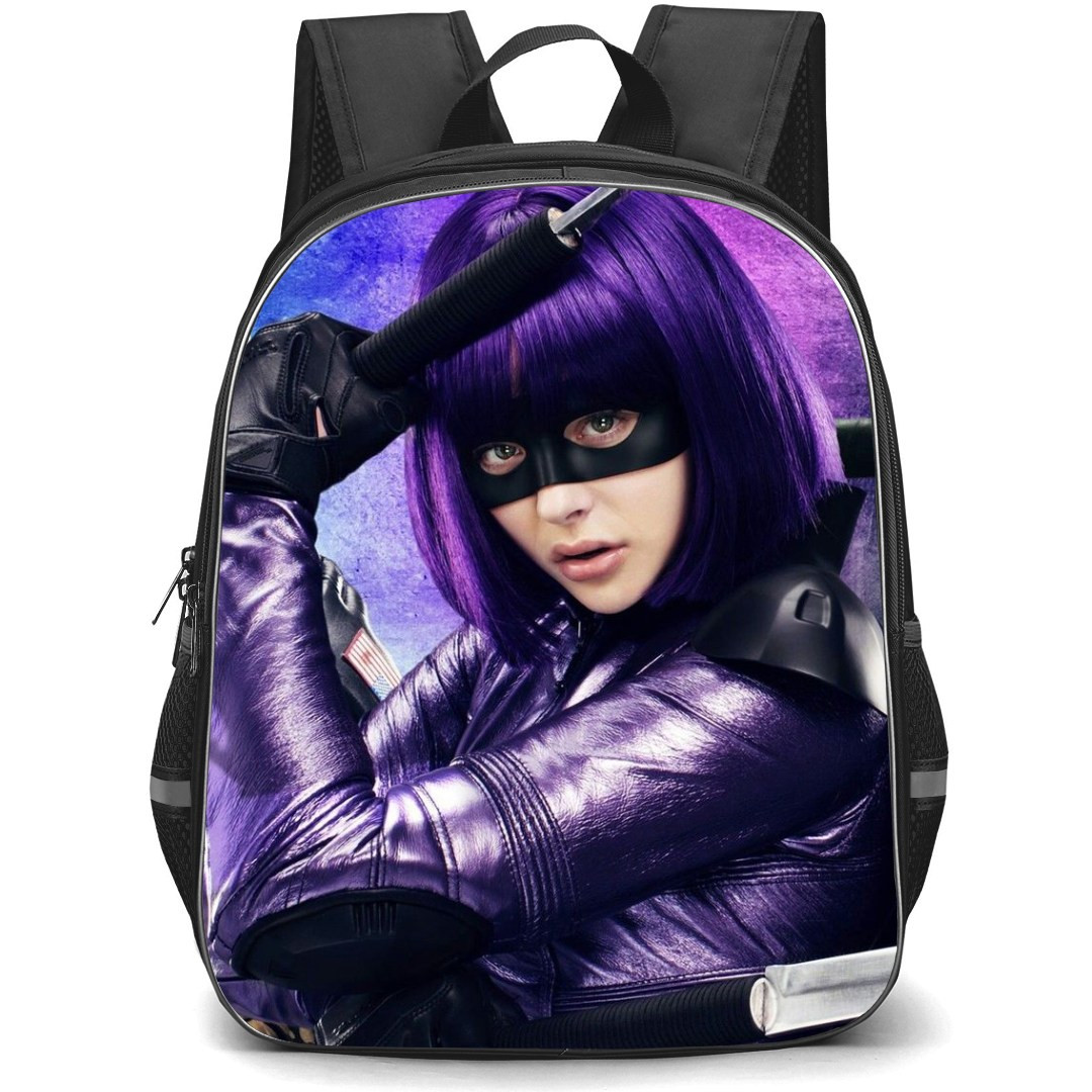 Kick-Ass Backpack StudentPack - Kick-Ass Hit Girl Holding Couteau On Purple Background
