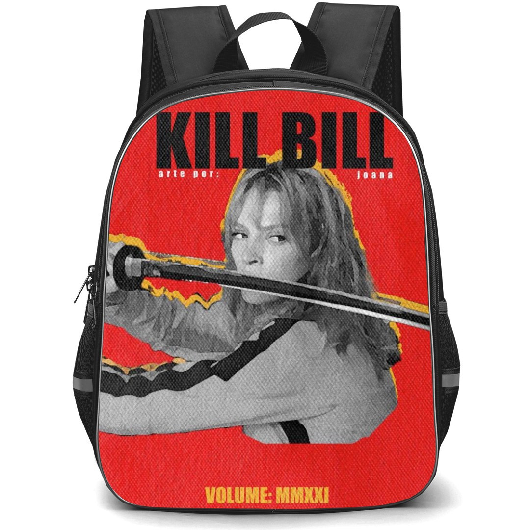 Kill Bill Backpack StudentPack - Kill Bill The Bride Grayscale On Red Background