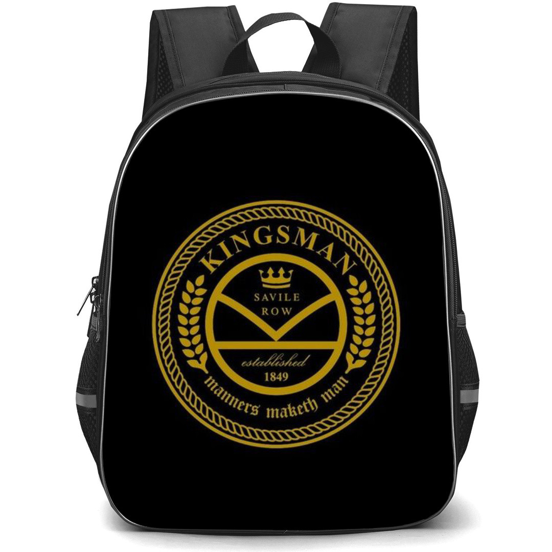 Kingsman Backpack StudentPack - Kingsman Manners Maketh Man Logo On Black Background