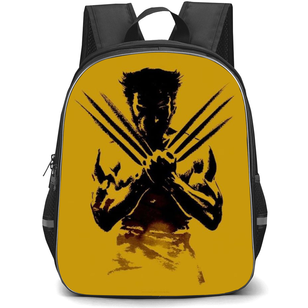 Logan Backpack StudentPack - Logan Wolverine Art On Yellow Background