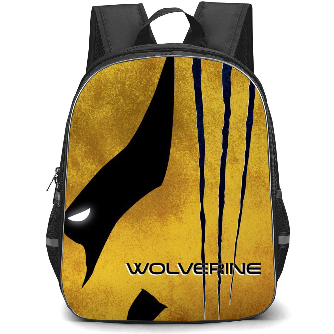 Logan Backpack StudentPack - Logan Wolverine Mask Minimalist Art On Golden Background