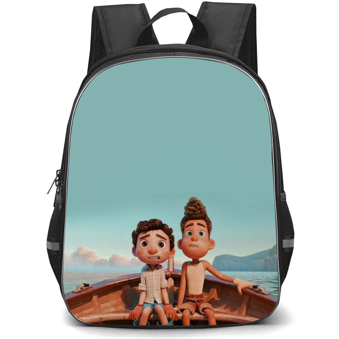 Luca Backpack StudentPack - Luca Movie Luca And Alberto Sitting On Boat Poster