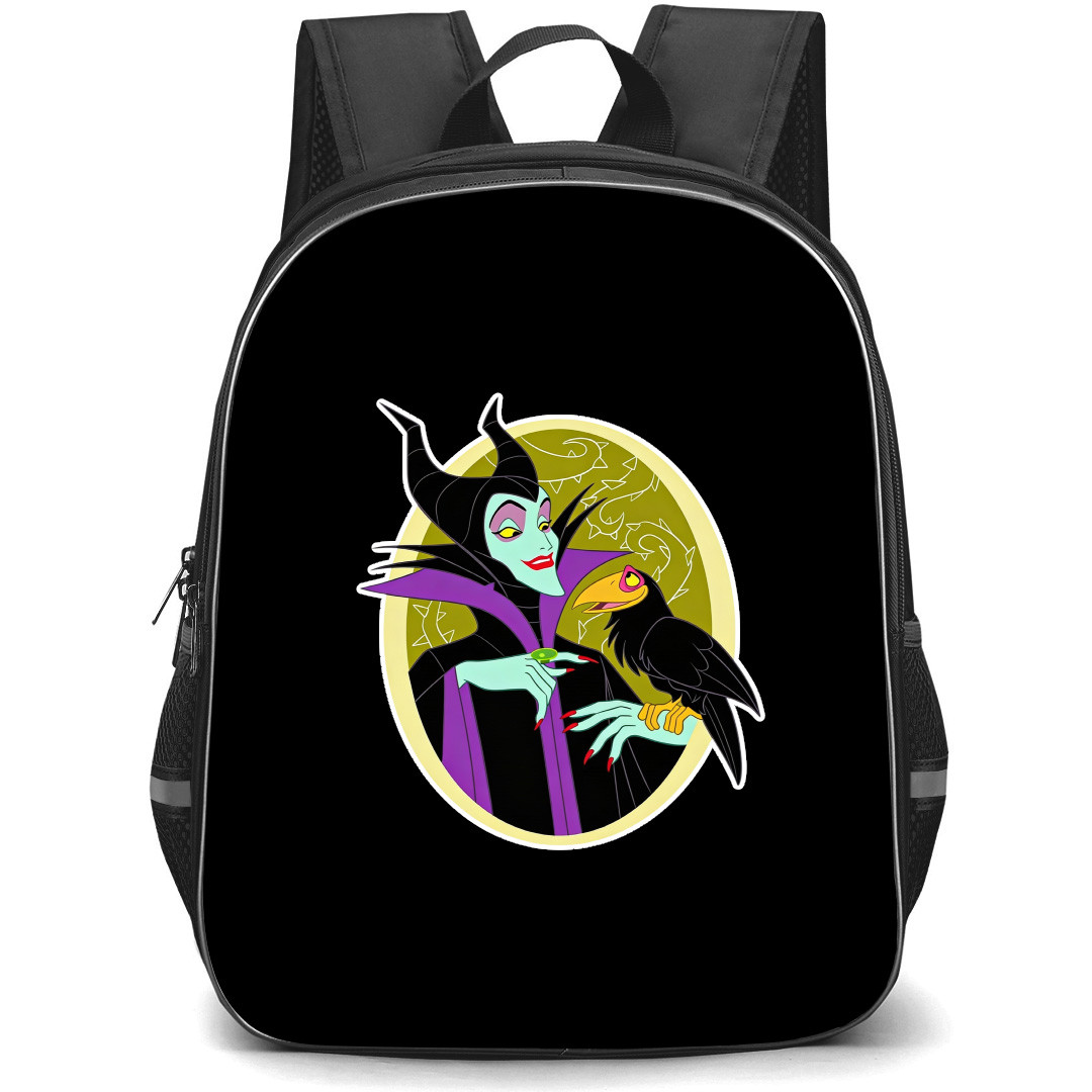 Maleficent Backpack School Bag StudentPack - Maleficent Crow Fierce Cartoon Art Sticker