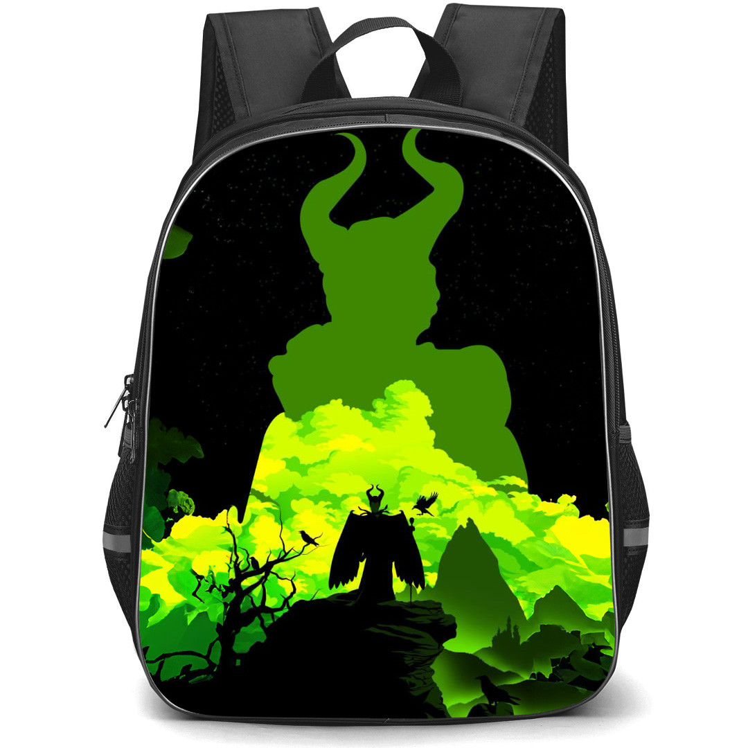 Maleficent Backpack School Bag StudentPack - Maleficent Green Silhouette Cliff Poster