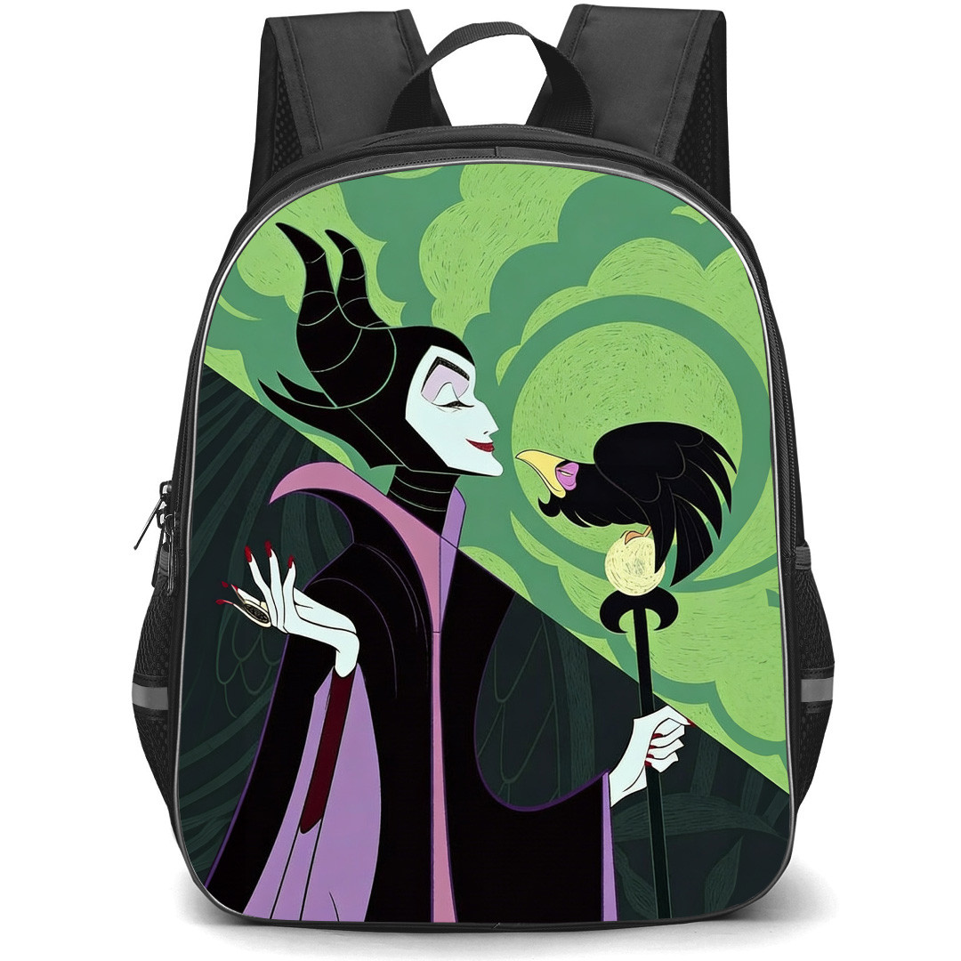 Maleficent Backpack School Bag StudentPack - Maleficent Kiss Crow Side Portrait Poster