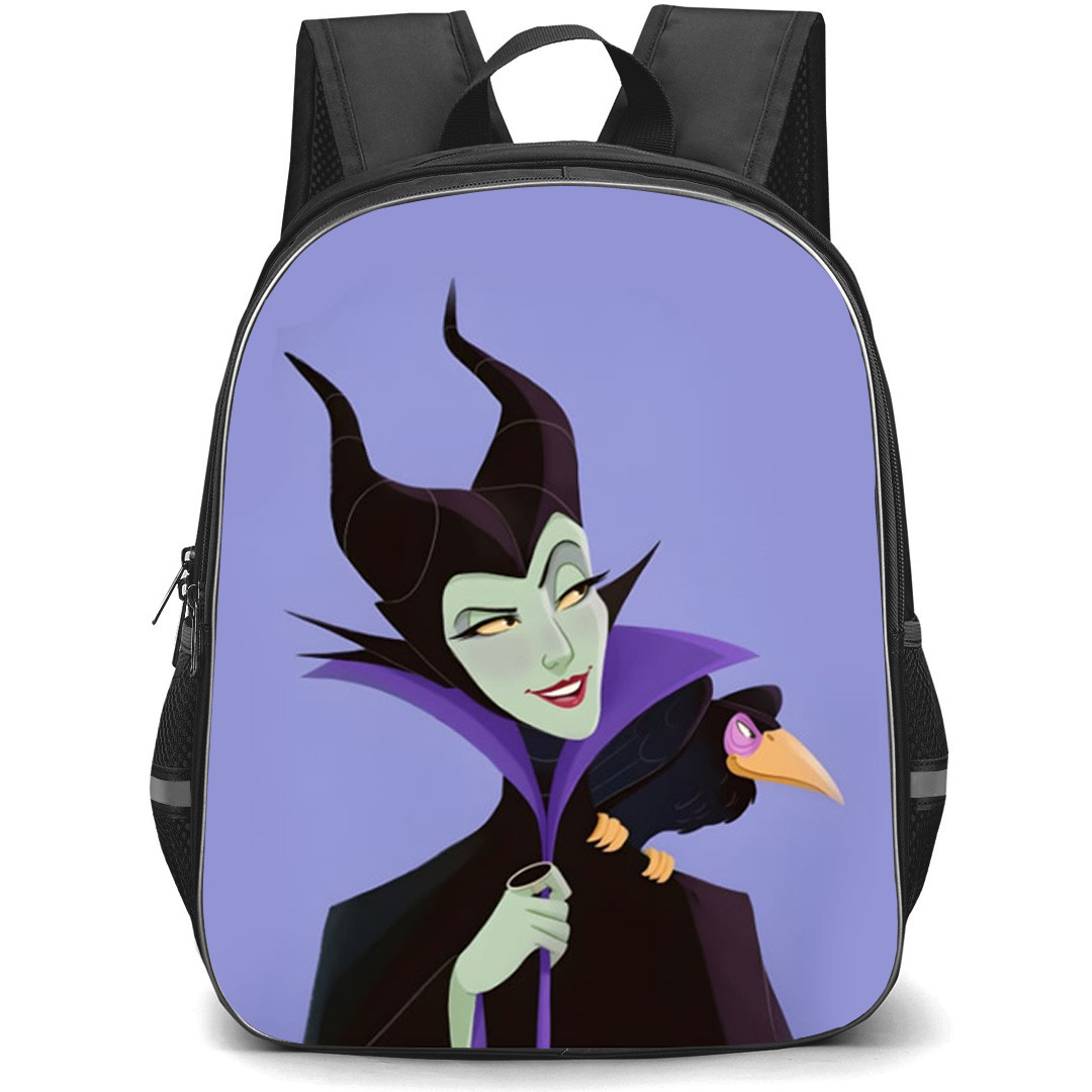 Maleficent Backpack School Bag StudentPack - Maleficent Look Side Portrait Purple Background