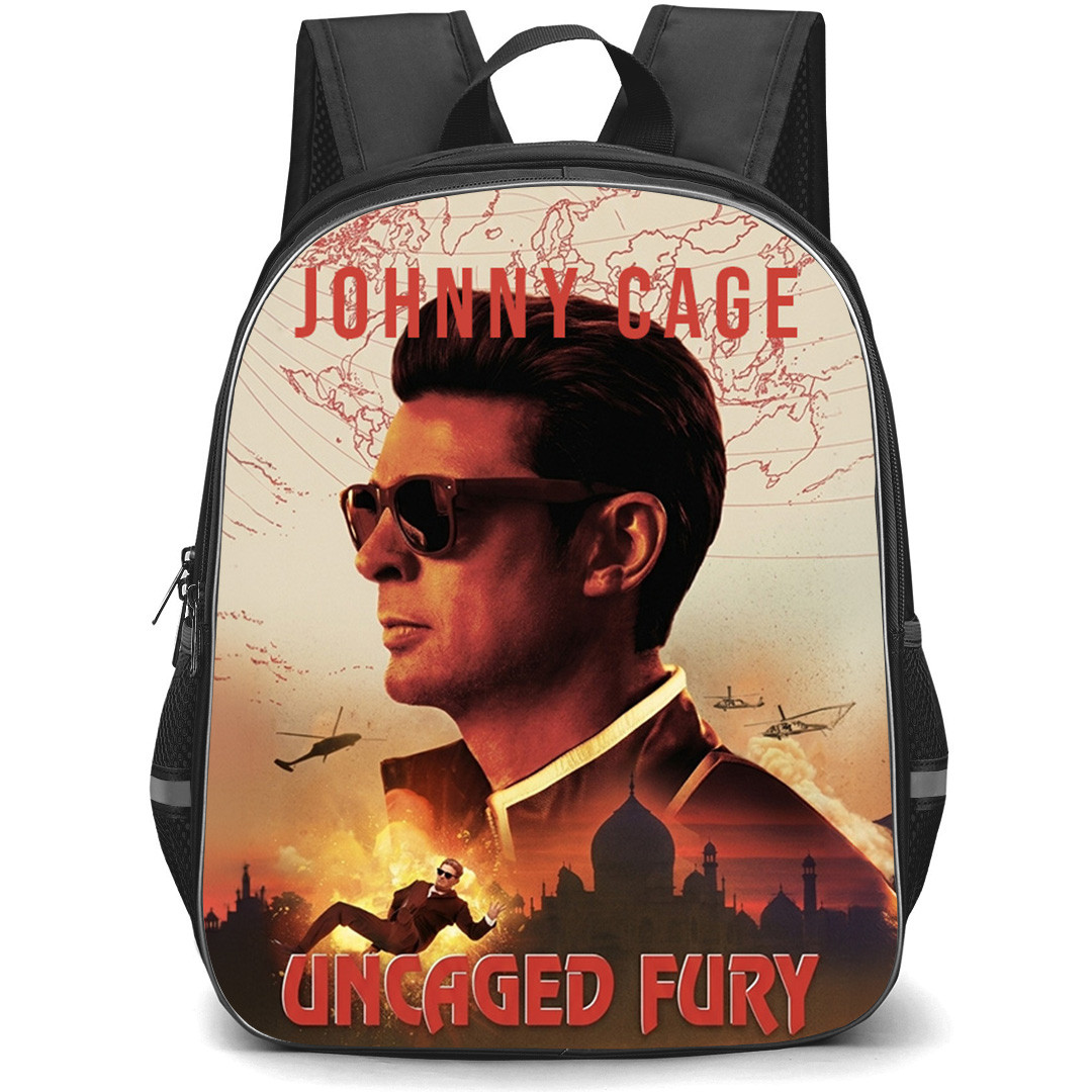 Mortal Kombat II Johnny Cage Backpack School Bag StudentPack - Johnny Cage Uncaged Fury Fictional Poster