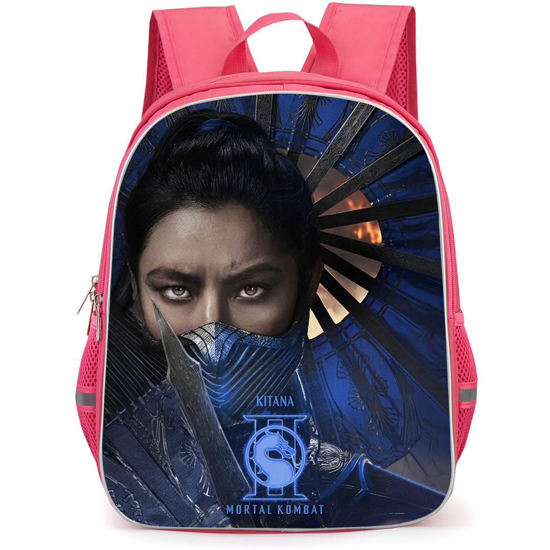 Mortal Kombat II Kitana Backpack School Bag StudentPack - Kitana Portrait With Neon Logo Poster