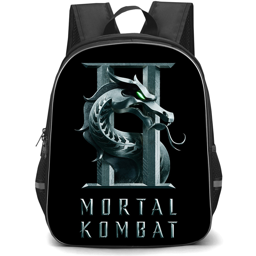 Mortal Kombat II Backpack School Bag StudentPack - Mortal Kombat II Logo On Black Background