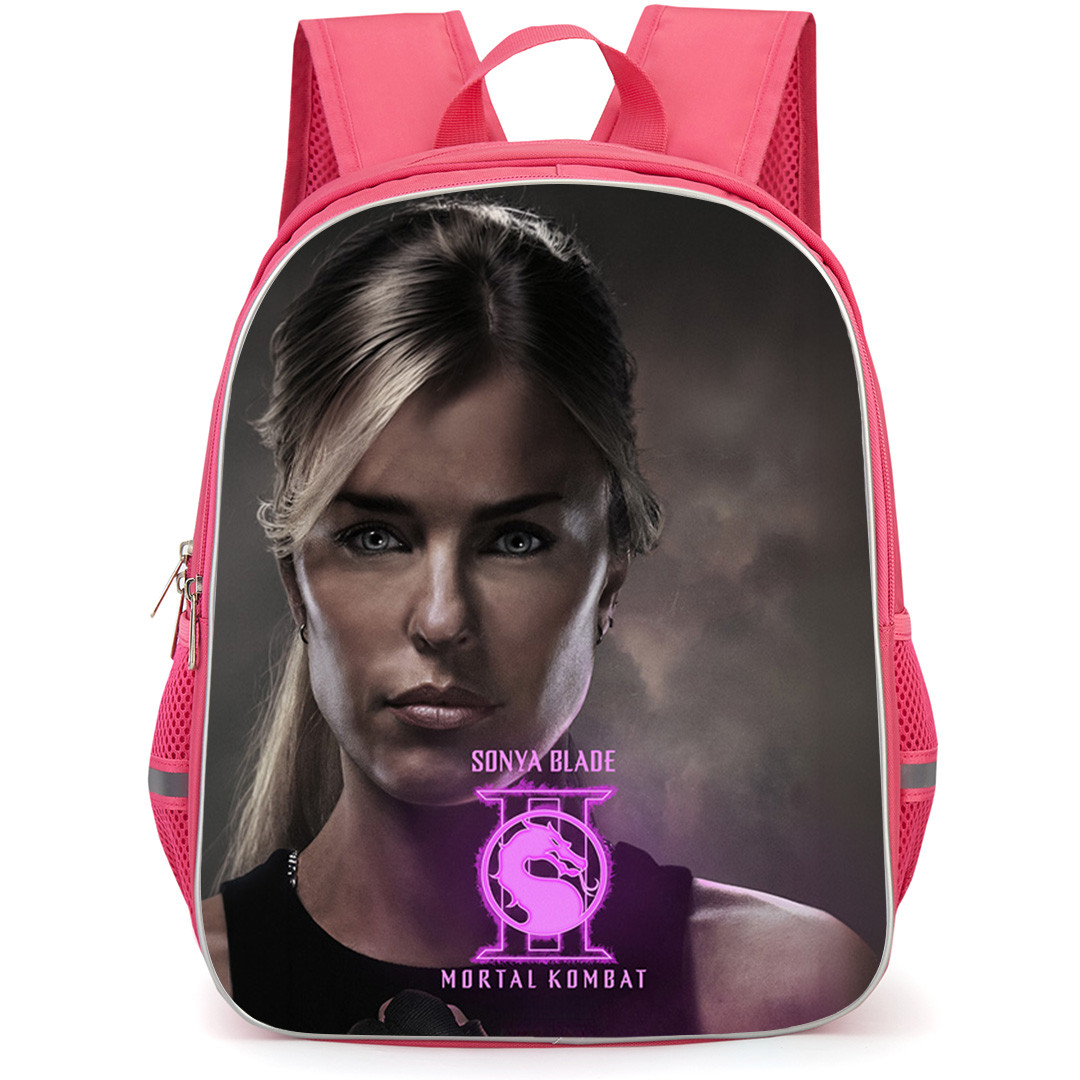 Mortal Kombat II Sonya Blade Backpack School Bag StudentPack - Sonya Blade Portrait With Neon Pink Logo Poster