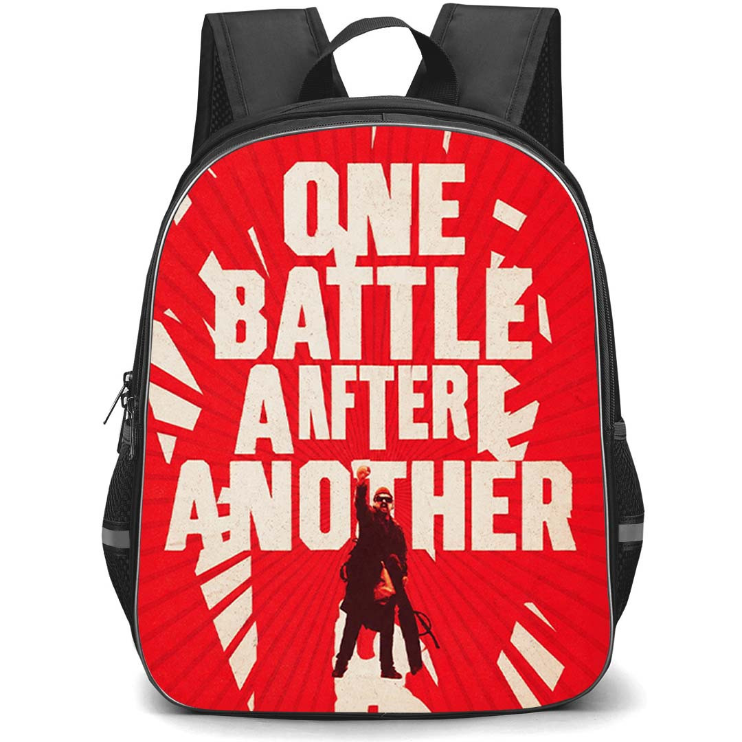 One Battle After Another Backpack School Bag StudentPack - One Battle After Another Red Minimal Movie Poster