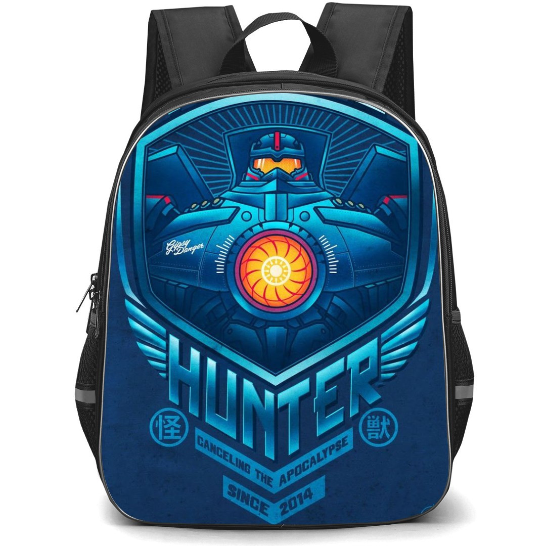 Pacific Rim Backpack StudentPack - Pacific Rim Kaiju Hunter Logo On Blue Background