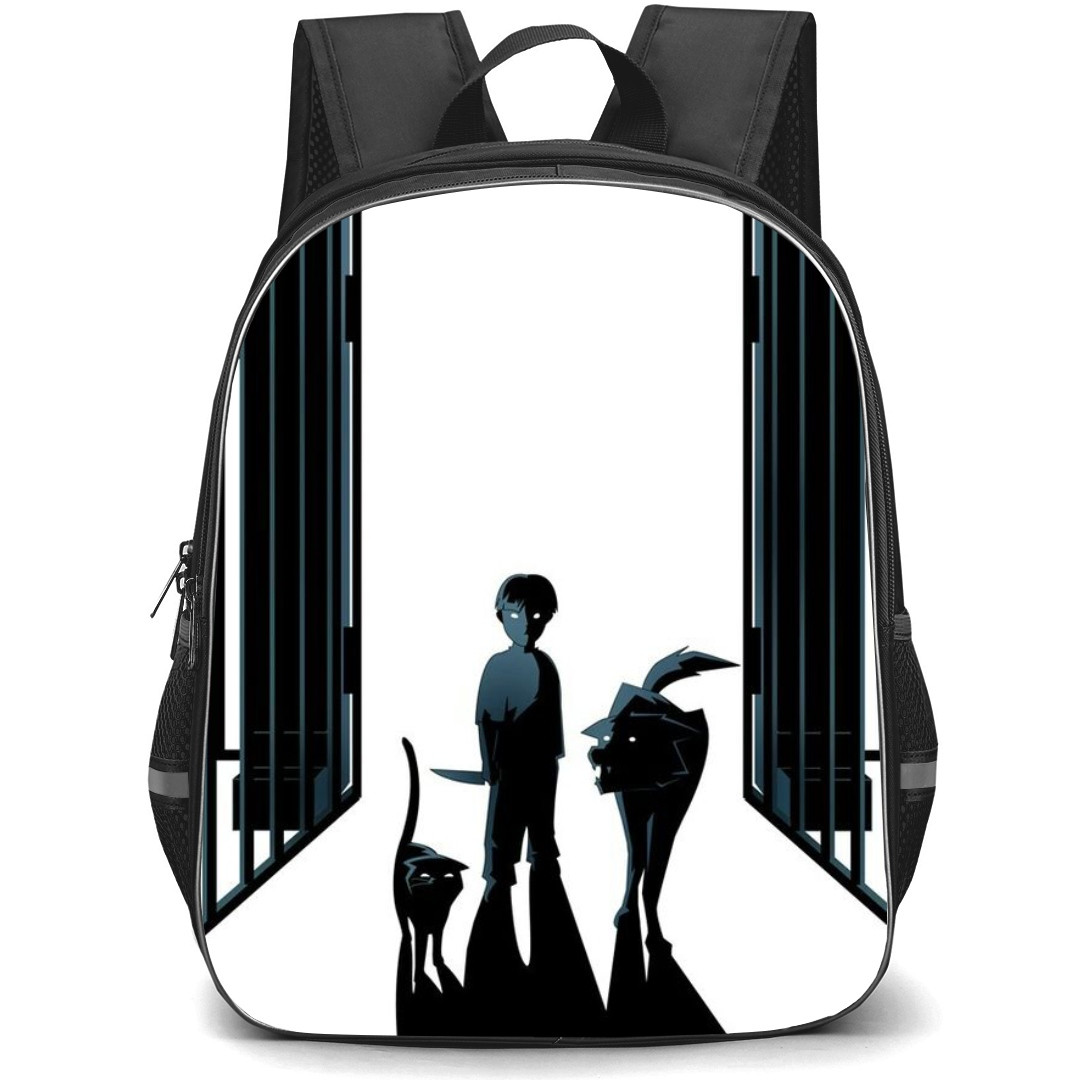 Pet Sematary Backpack StudentPack - Kid With Dog And Cat Silhoutte Art