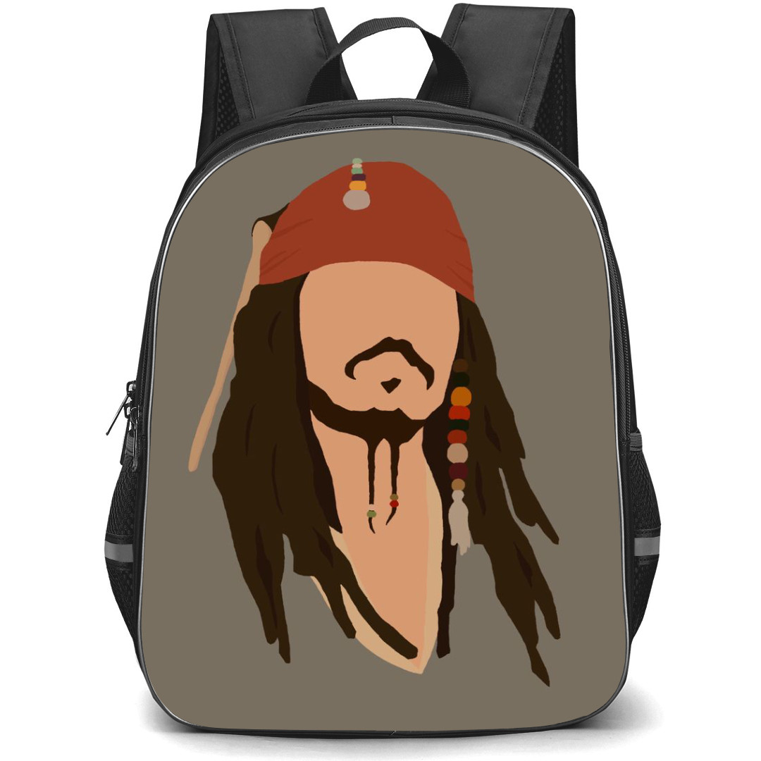 Pirate Of The Caribbean Backpack StudentPack - Pirate Of The Caribbean Jack Sparrow Minimalist Portrait Art