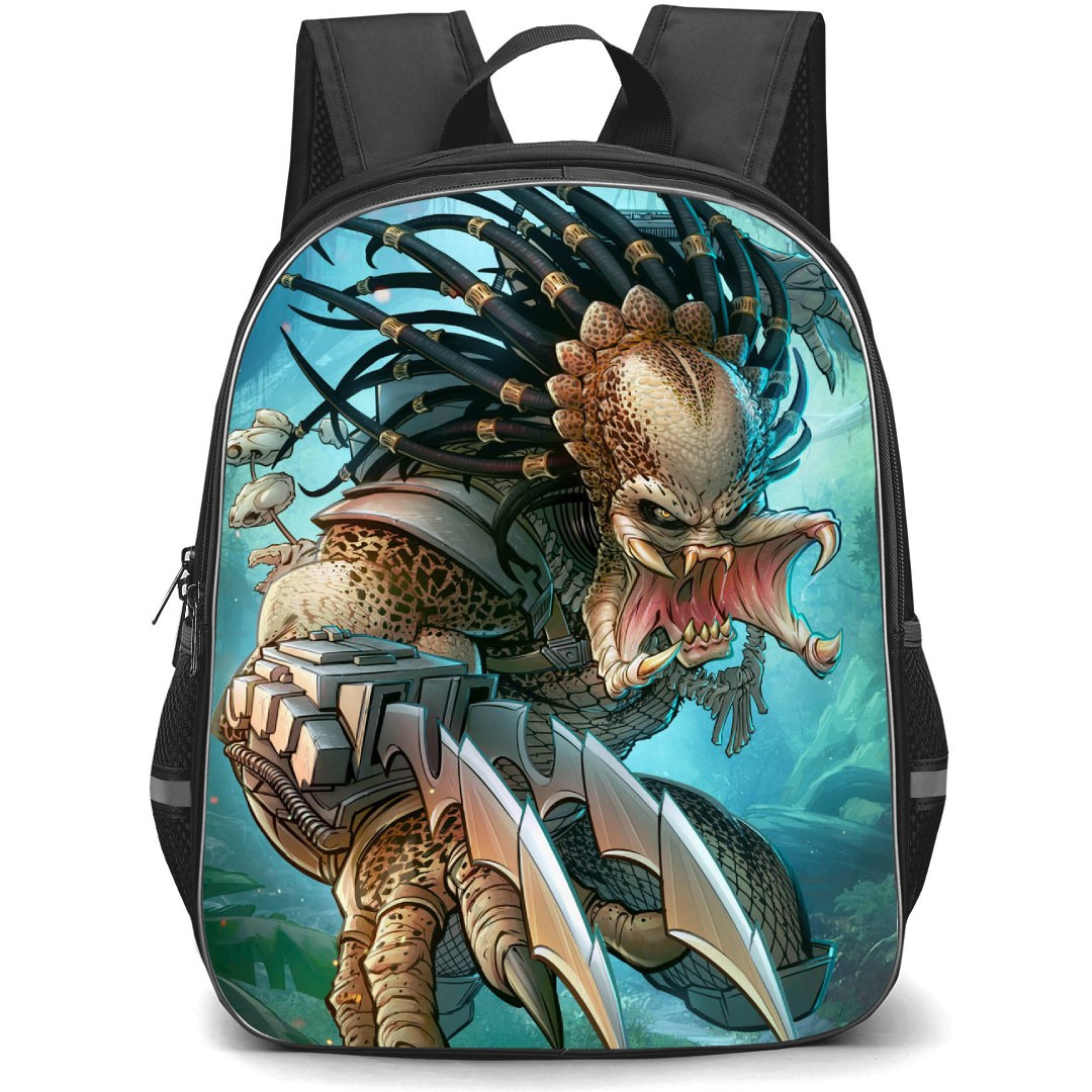 Predator Backpack StudentPack - Fighting Pose Illustration Blue Background